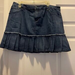 Denim Pleated Skirt